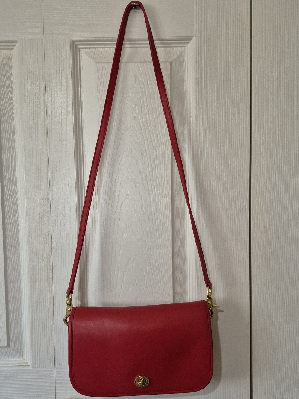 TANNERY WEST vintage Red Leather Turnlock Satchel - Picture 8 of 16